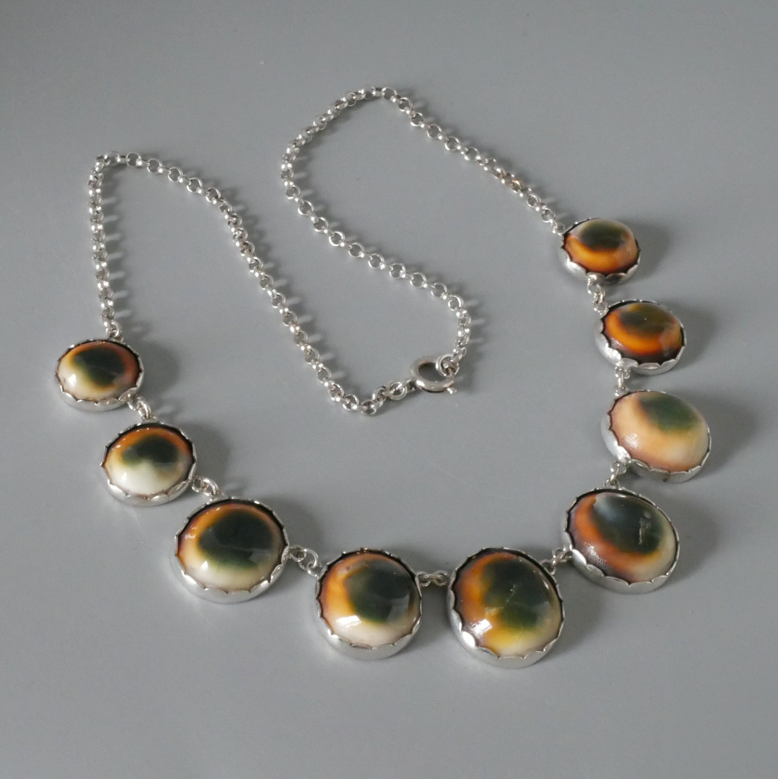 Operculum Shell Collier Dargent Sterling Oeil De Chat Etsy France