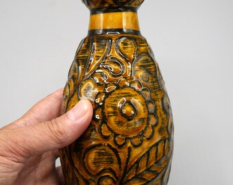 ヴィンテージドイツ製ファットラバ陶器花瓶：1960年代西ドイツ、MCM
