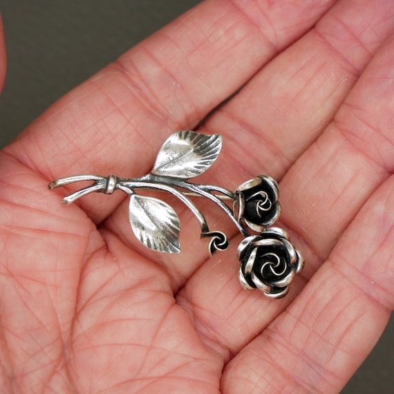 TEKA Theodor Klotz Sterling Silver Rose Flower Br… - image 4