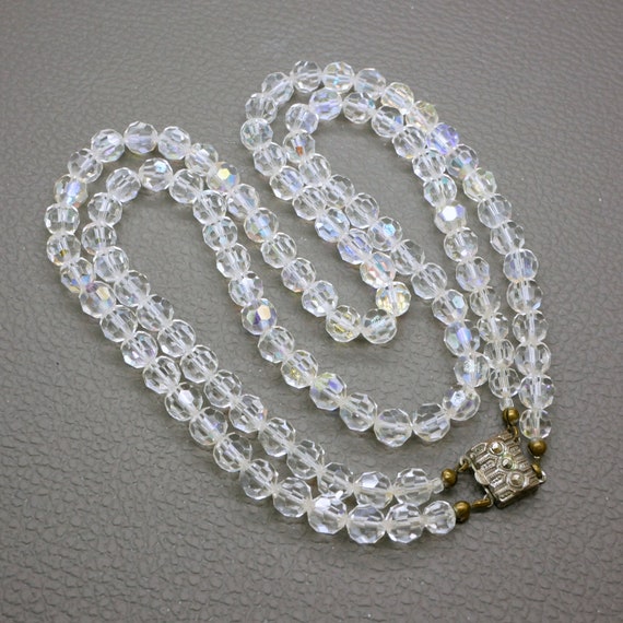 Aurora Borealis Double Strand Necklace 16" Long, … - image 1