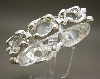 Andreas Daub 835 Silber Armband: 1970er Jahre Vintage, deutscher Modernist Schmuck