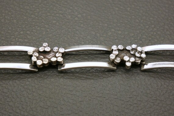 Brutalist Design Solid Silver Panel Bracelet - Mi… - image 6