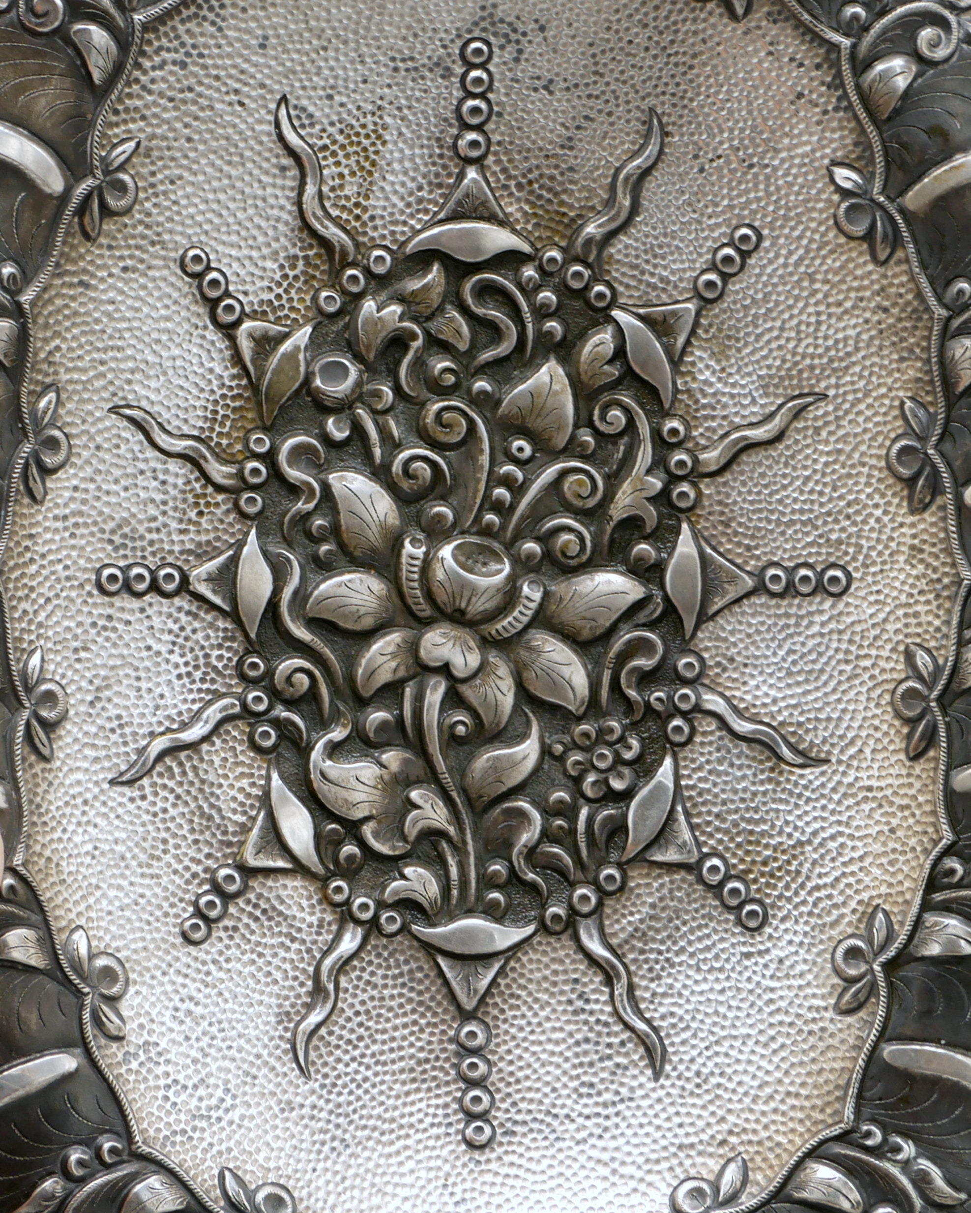 Antique 800 Silver Large Oval Platter 330 Grams - Asian Arts Antique 800 Silver Large Oval Platter 330 Grams - Asian Arts