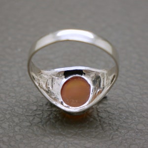Vintage Sterling Silver & Karneol Ring Storlek 9.25 - Orange Ädelsten Hantverksmässigt Tillverkade Smycken - KW5 bild 9