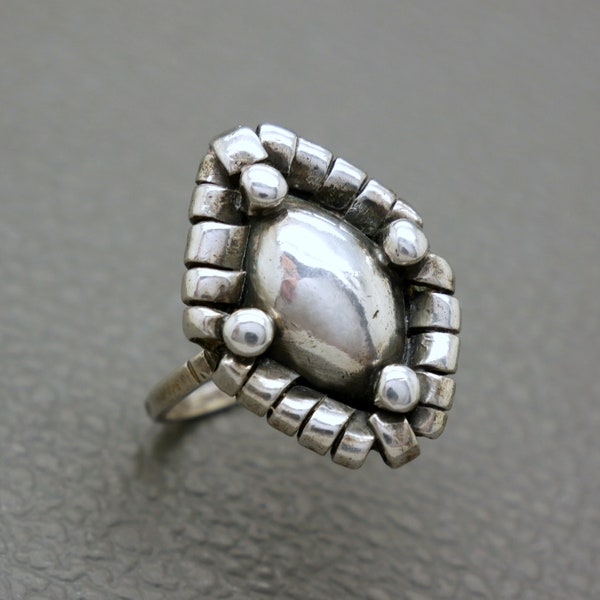 Antique 835 Silver Ring Size 8.25, Arts & Crafts 1920's Dutch Heritage Jewelry, KW5