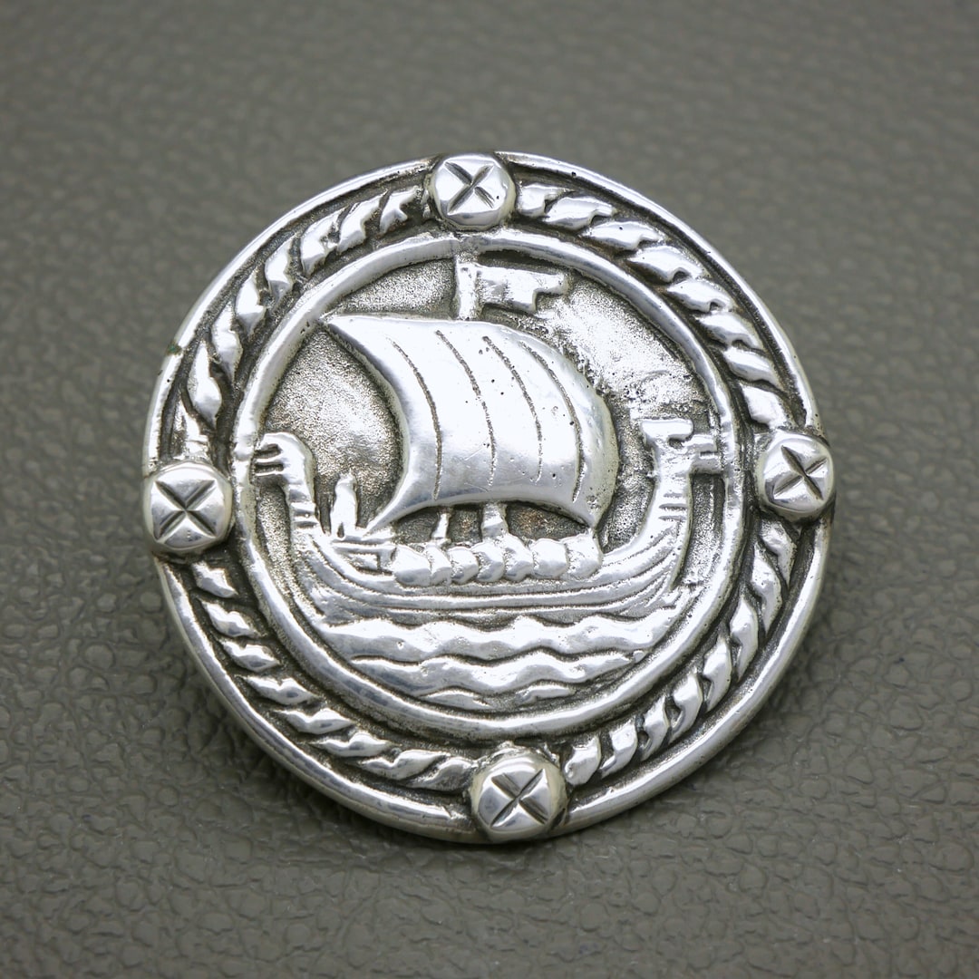 銀製 シルバー830S SILVER830S バイキングシップ 船 ヴィンテージ 大型830シルバーバイキング船ブローチ：1940年代のノルウェー製