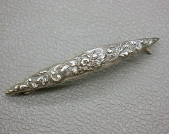 Antique Dutch 835 Silver Hair Clip, Arts & Crafts Froral Design 1920's Dutch Heritage Hair Jewelry, Retro Accessory