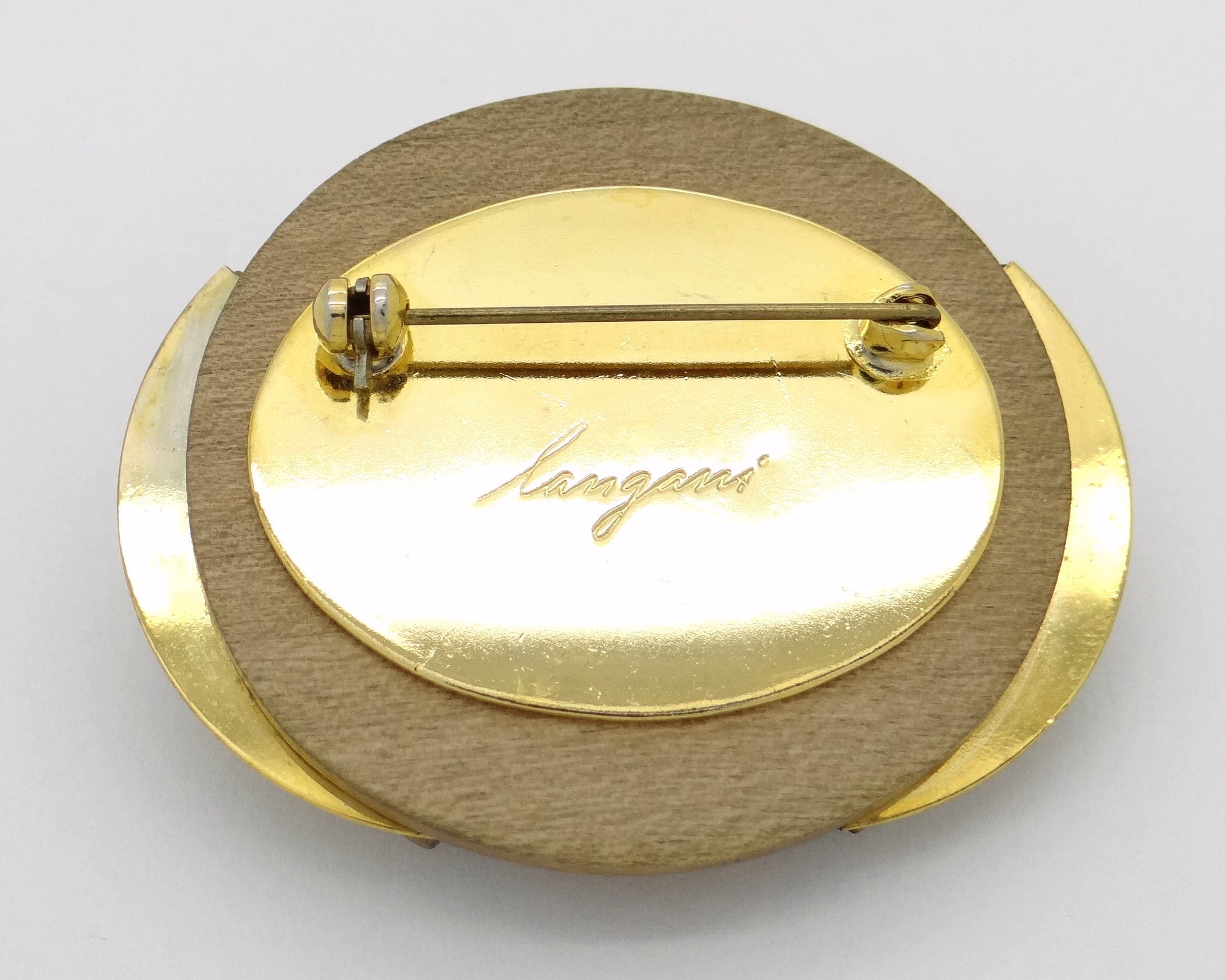 langaniランガニ　ヴィンテージブローチ2点セット Vintage Langani Brooch: 1970s German Designer Geometric MCM