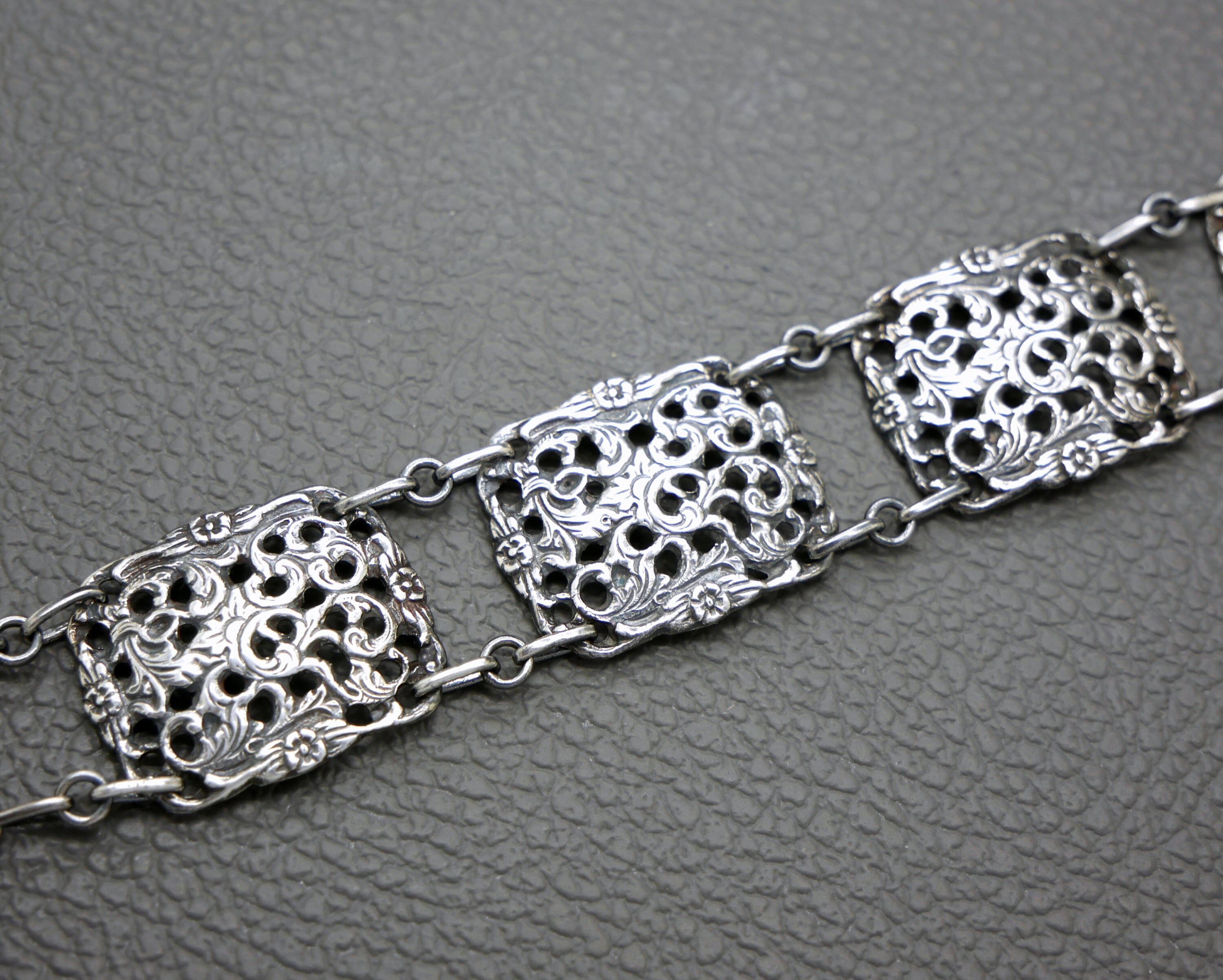 Vintage 835 Silver Panel Bracelet by Herbert Hooijkaas Vintage 835 Silver Panel Bracelet by Herbert Hooijkaas