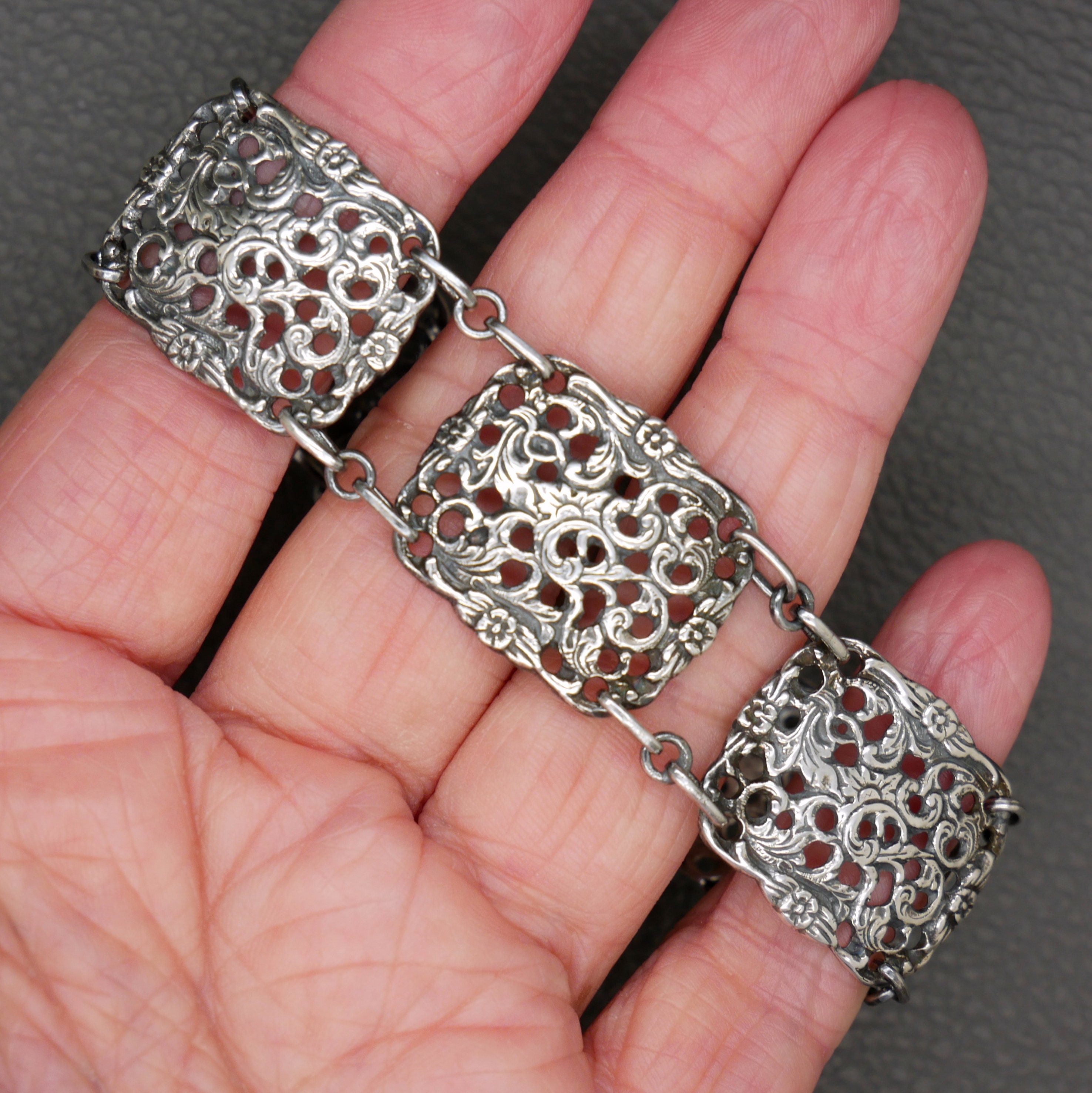 Vintage 835 Silver Panel Bracelet by Herbert Hooijkaas Vintage 835 Silver Panel Bracelet by Herbert Hooijkaas