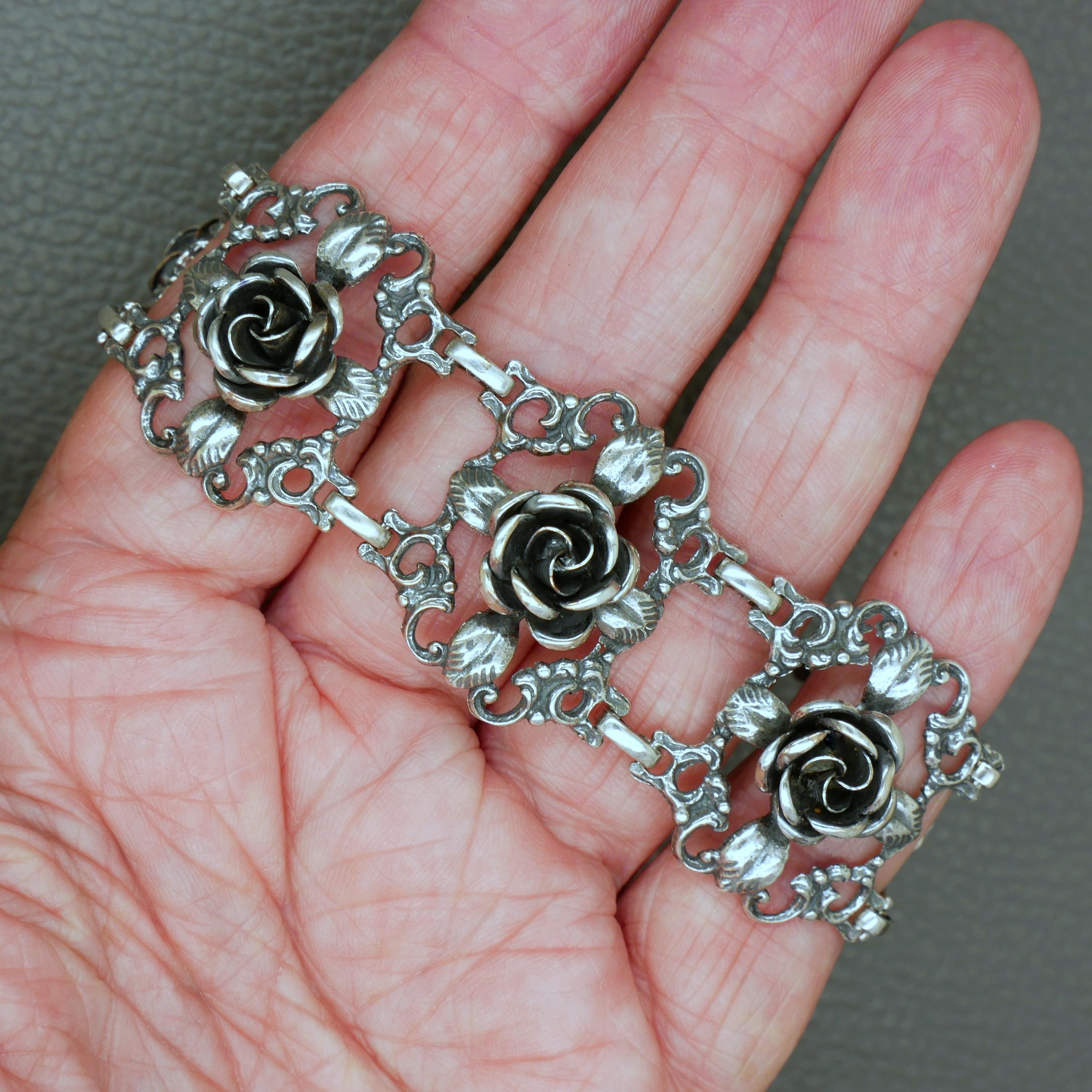 TEKA Theodor Klotz Sterling Silver Rose Bracelet: Biedermeier