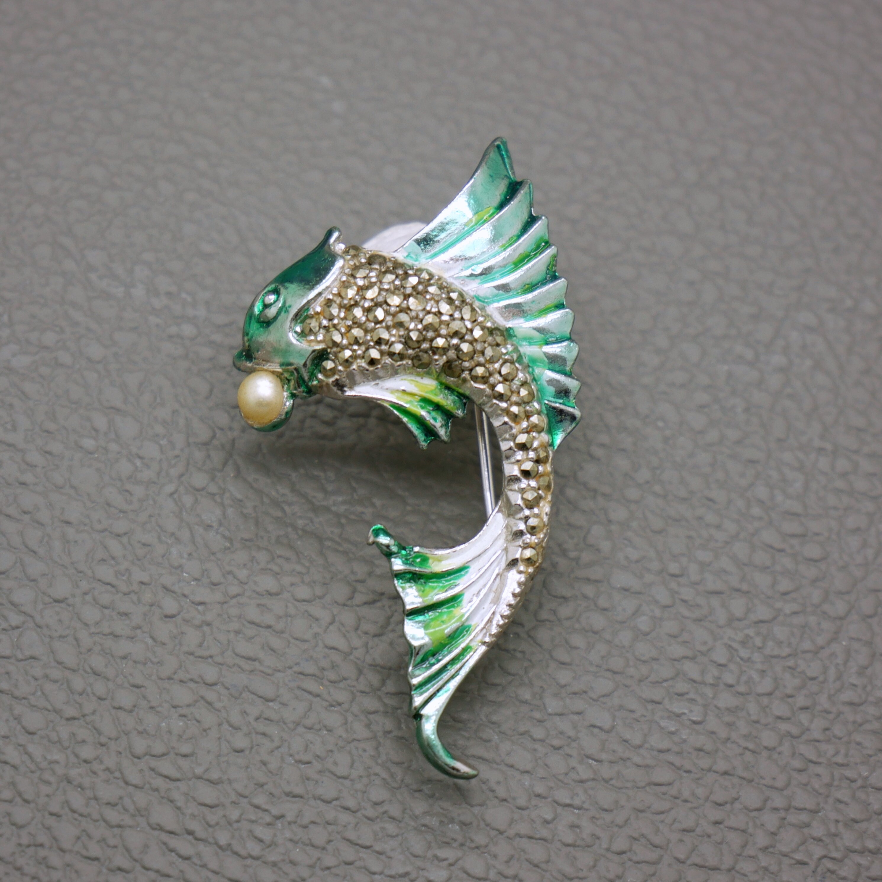 Vintage fish brooch deals