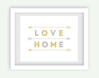 Love Home Arrow Art.  Printable, inspirational and decorative wall art for your home.