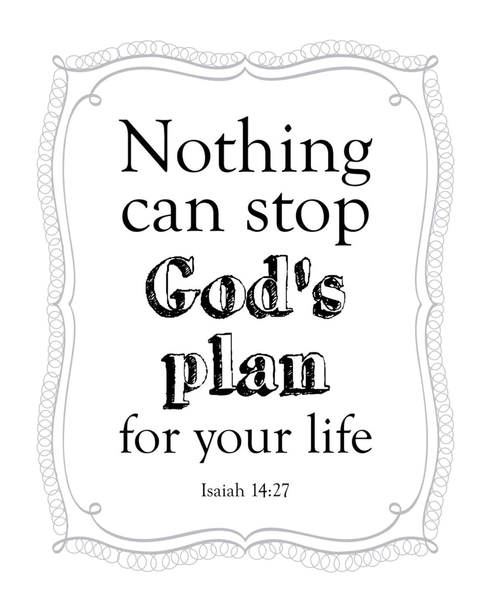 Rien ne peut arrêter le plan de Dieu pour votre vie. Ésaïe Etsy France