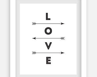 Love Arrows Art. Printable, inspirational and decorative wall art for your home.