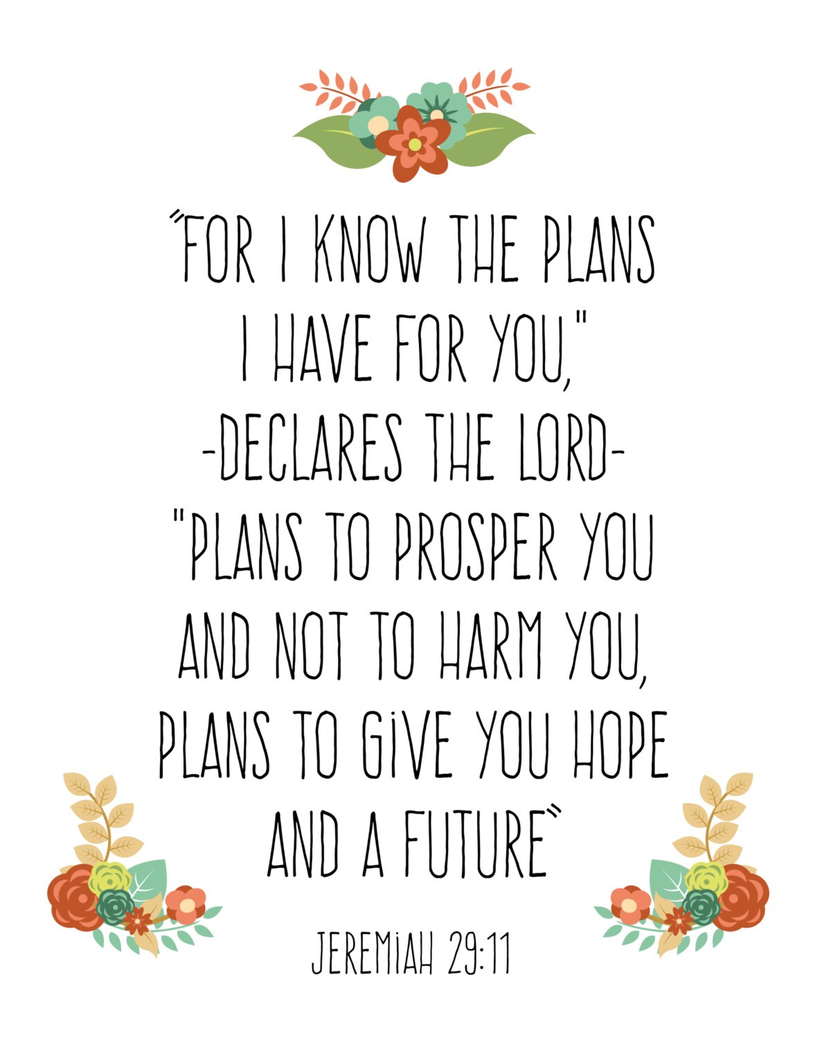 For i know the plans i have for you declares the lord plans to prosper