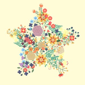 Floral Star Print Art. Printable and decorative wall art for your home or office. image 2