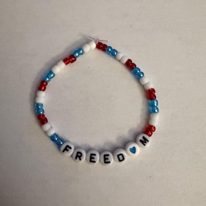 Patriotic Red White and Blue Beaded Bracelet for 4th of July Celebration