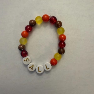 Handmade Fall Bracelet with Glass and Plastic Beads | Autumn Colors | Ready for Fall Jewelry | Beaded Bracelet