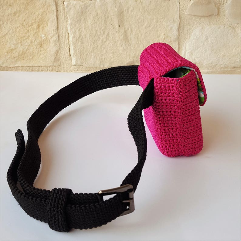 Fuchsia cord pouchBlack beltclutch bagwomen/'s accessoryWomen/'s gifthandmadeMade in Italy