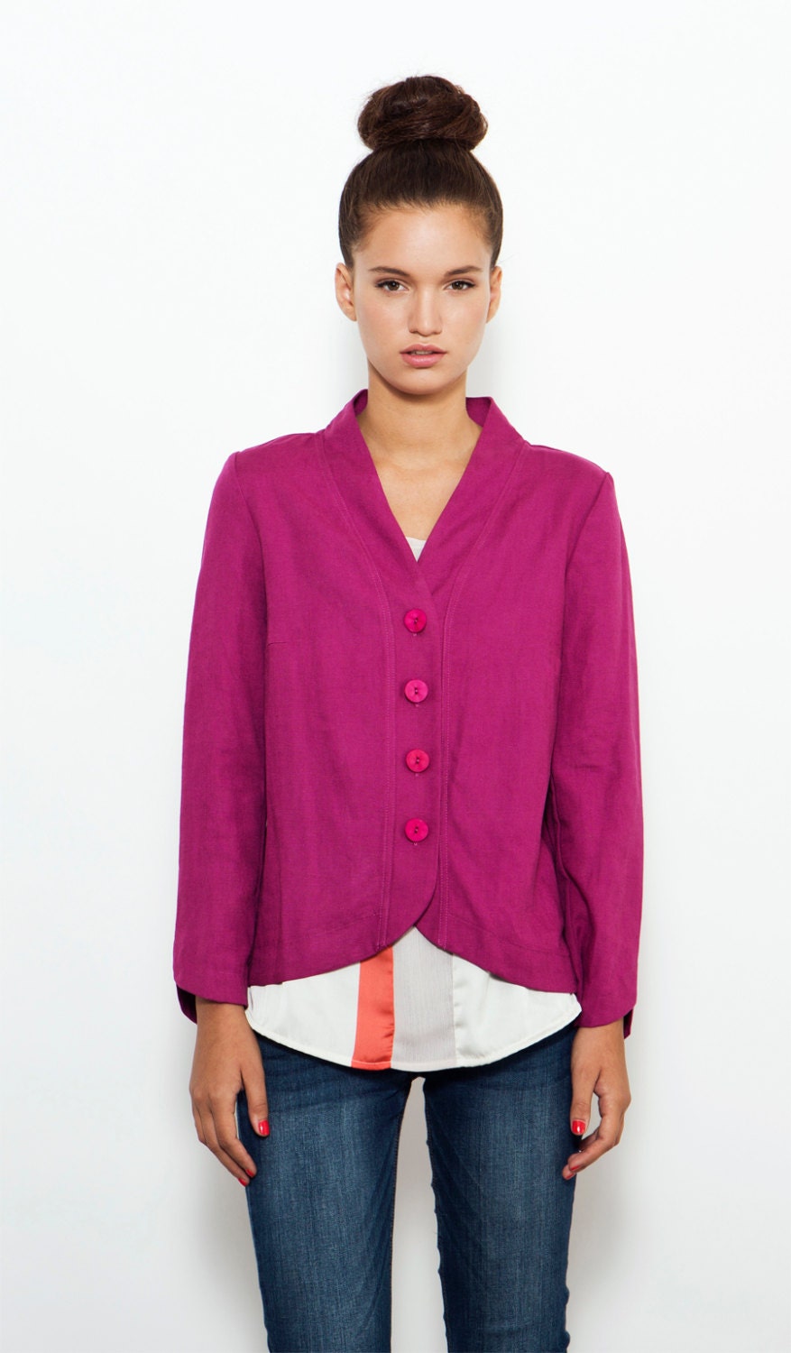 SALE Pink Jacket Spring Jacket Feminine Jacket Tailored Etsy