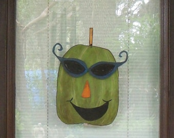 Halloween Green Pumpkin Sign