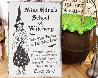 Handmade Halloween Witch Sign