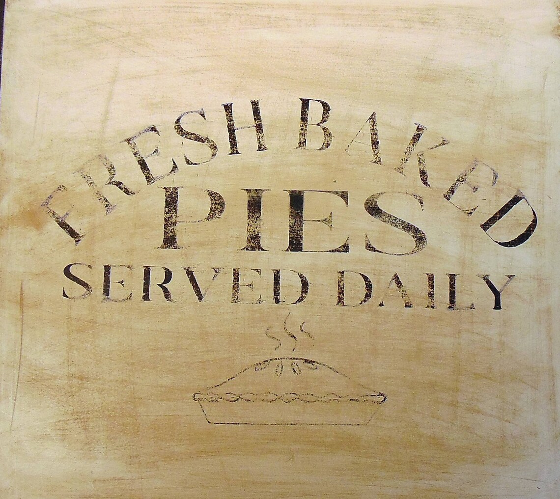 Large Handmade Fresh Baked Pies Sign Wooden Kitchen Sign Etsy