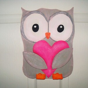 Valentine's Day Door Hanger, Valentine Birds, Valentine Sign, Penguin, Owl, Love Birds, Valentine Decoration image 5