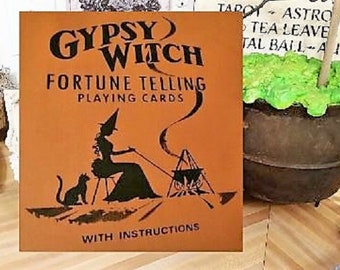 Wood Halloween Sign, Halloween Decoration, Halloween Decor, Halloween Witch Sign, Gypsy Witch Fortune Telling Cards, Halloween Art, Fortune
