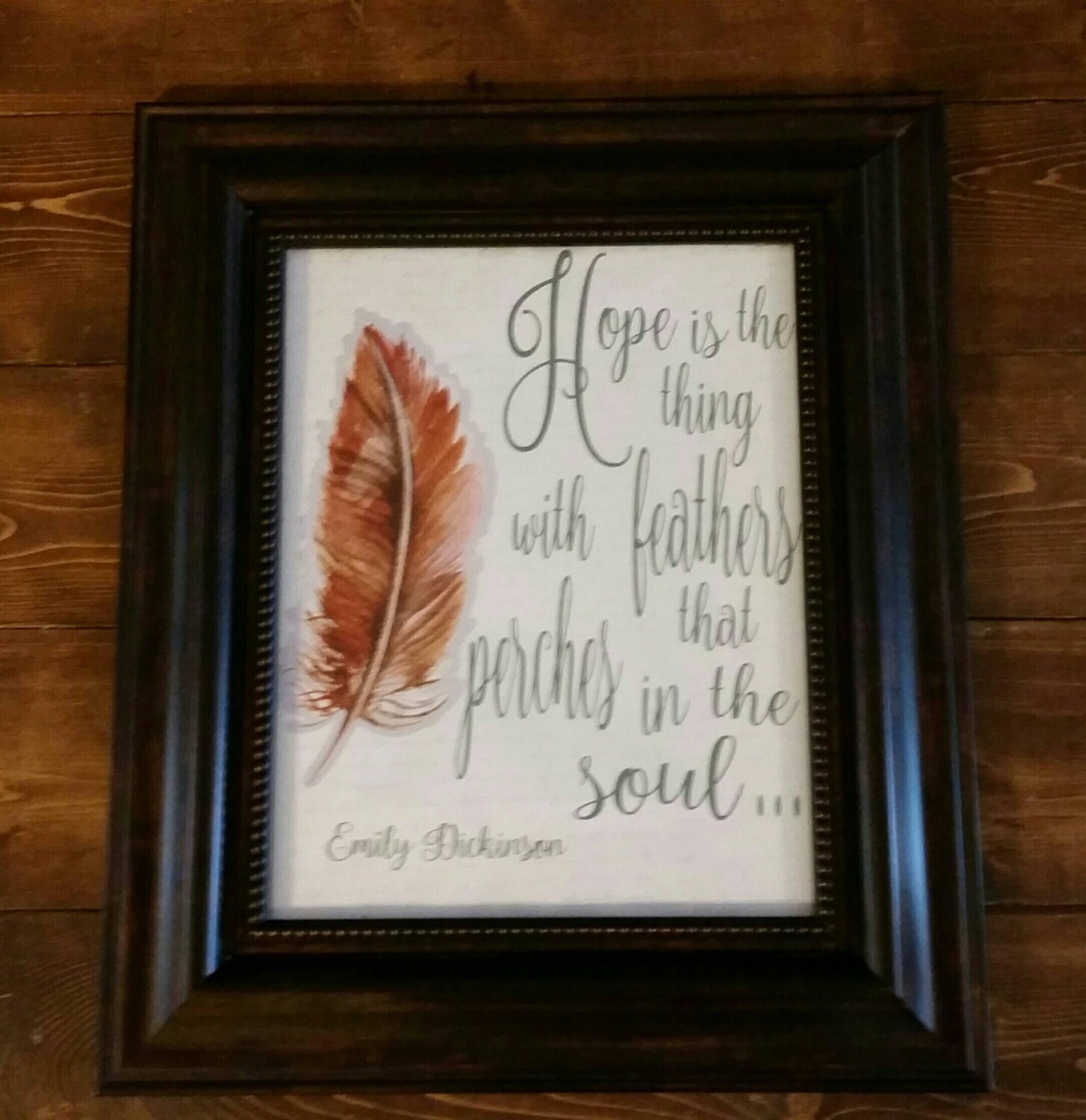 Hope Wall Sign Hope Wall Decor Hope Quote Emily Dickinson Etsy