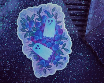 Boo-berry Blueberry Ghosts Cute Sticker - Pun intended