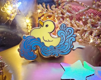 Rubber Duck Pin, Cute Hard Enamel Pin, Kawaii Bird Pin, Ita Bag Accessory, Gift for Duck Lovers