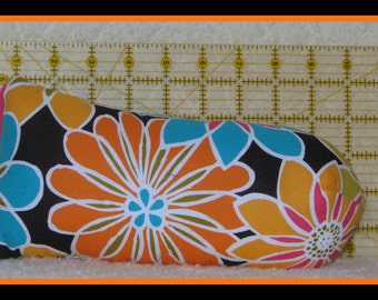 Neon Flowers Zippered Glass Pipe  Pouch