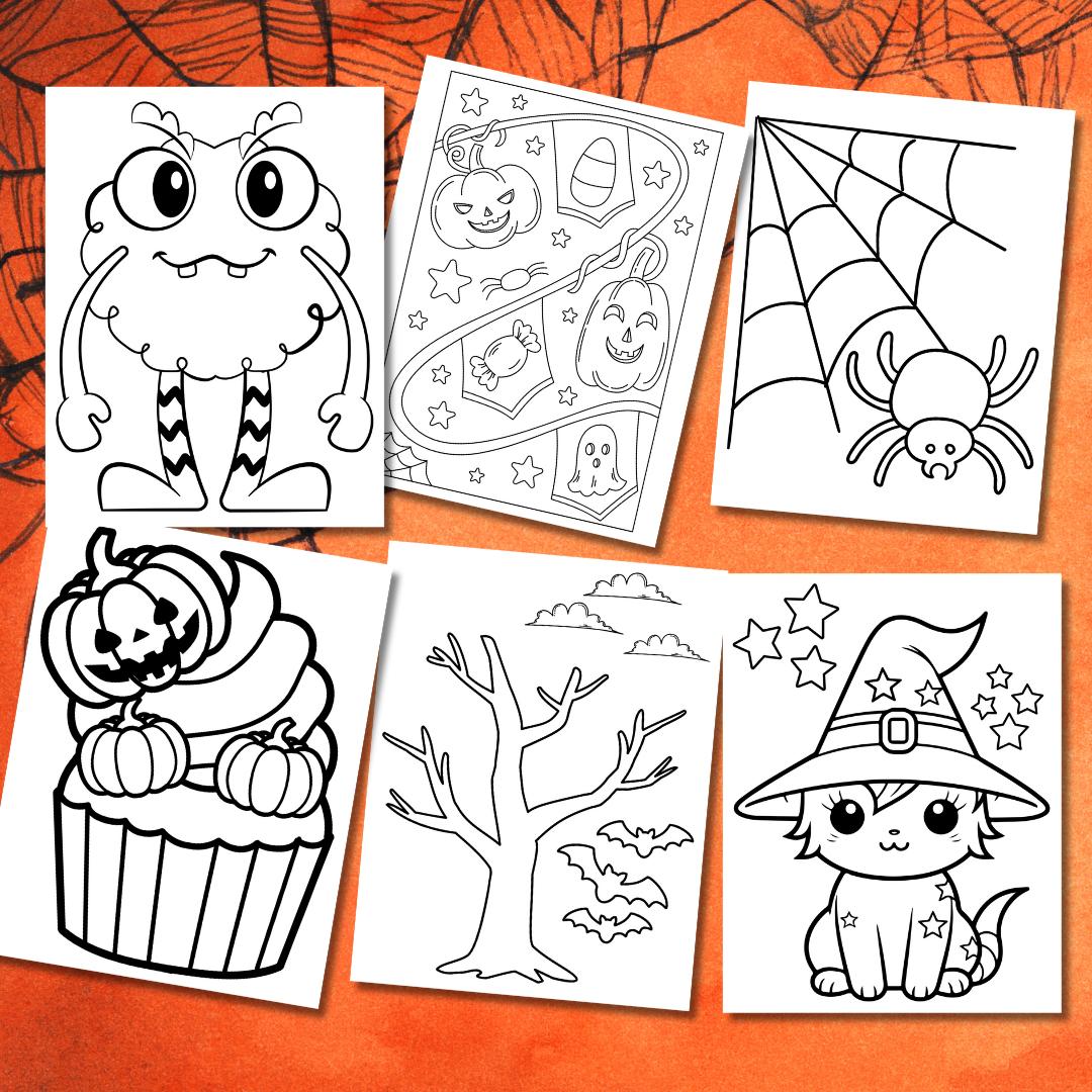Halloween Coloring Pages for Kids - Cute Spooky Toddler Coloring Book ...