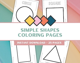 Shapes Coloring Pages: Toddler & Preschool Learning, Shapes Worksheet - 25 Sheets