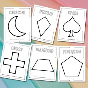 Simple shape outlines for coloring - great for preschool and kindergarten