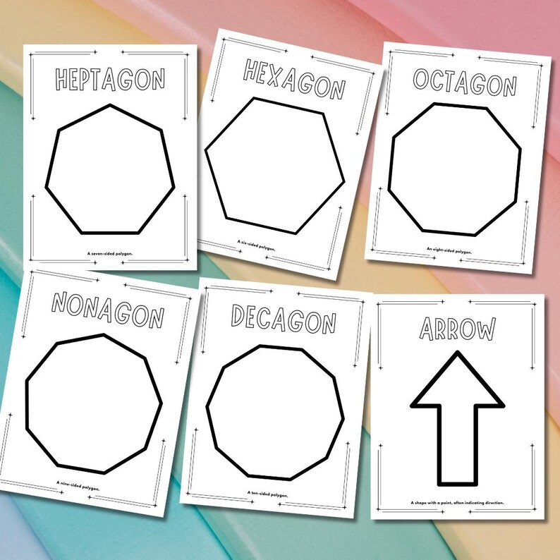 Downloadable coloring pages with shapes for early childhood education