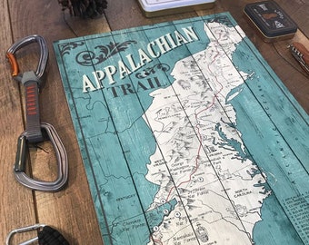 Mappa dell'Appalachian Trail, mappa per puntine, arredamento rustico, regalo per escursionisti