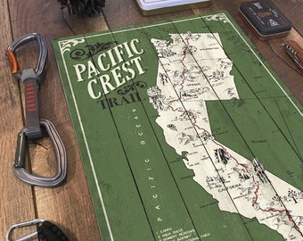 Pacific Crest Trail Map, Mappa per spille push, arredamento rustico, regalo per escursionisti