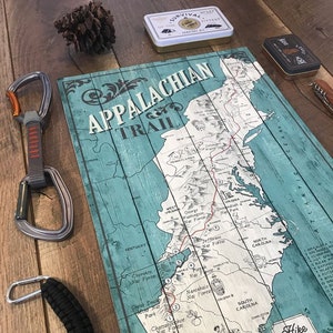 Carte du sentier des Appalaches, carte pour punaises, décoration rustique, cadeau pour les randonneurs