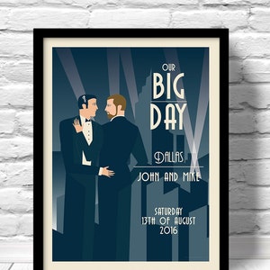 Schwule Hochzeitsgeschenk, gleichgeschlechtliche Hochzeit, Schwulen-Hochzeitsplakat, Lesbenpaar, Schwulen-Paar