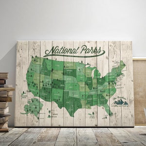 US National Parks Map, Map with Quote, Gift for hiker, Paper Anniversary Gift, National Park Print, 63 National Parks image 4