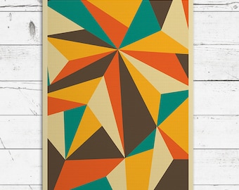 Geometric print, Retro poster, wall art, Geometric poster, Wall decor for home and office in retro style