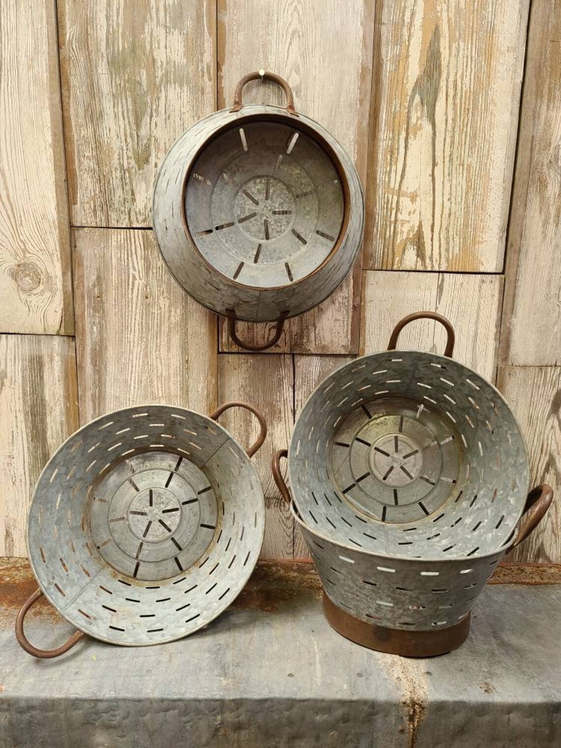 Galvanized Olive Bucket Etsy