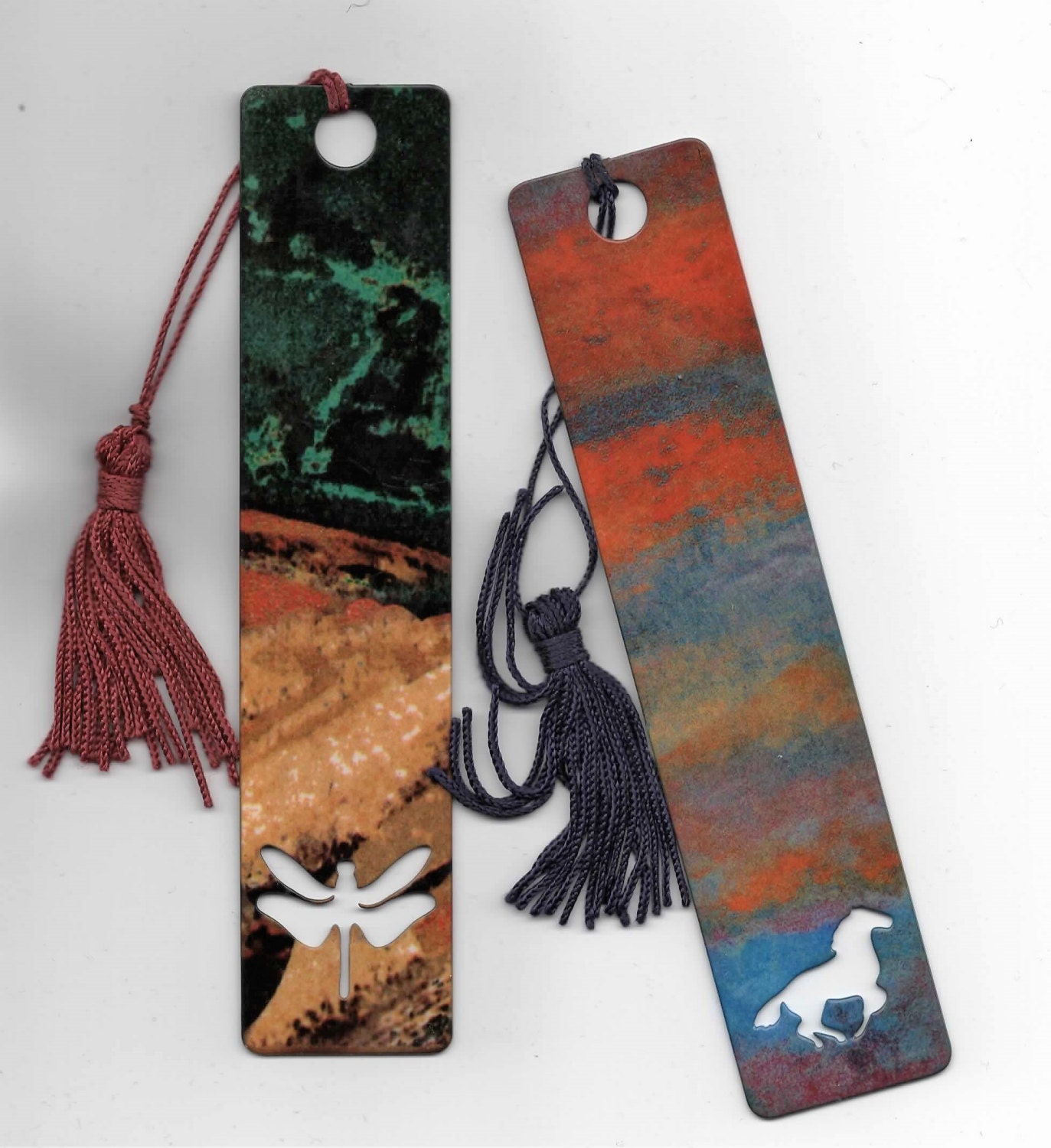 Handmade Colorful Steel Bookmarks with Fabric Tassels 6 Etsy
