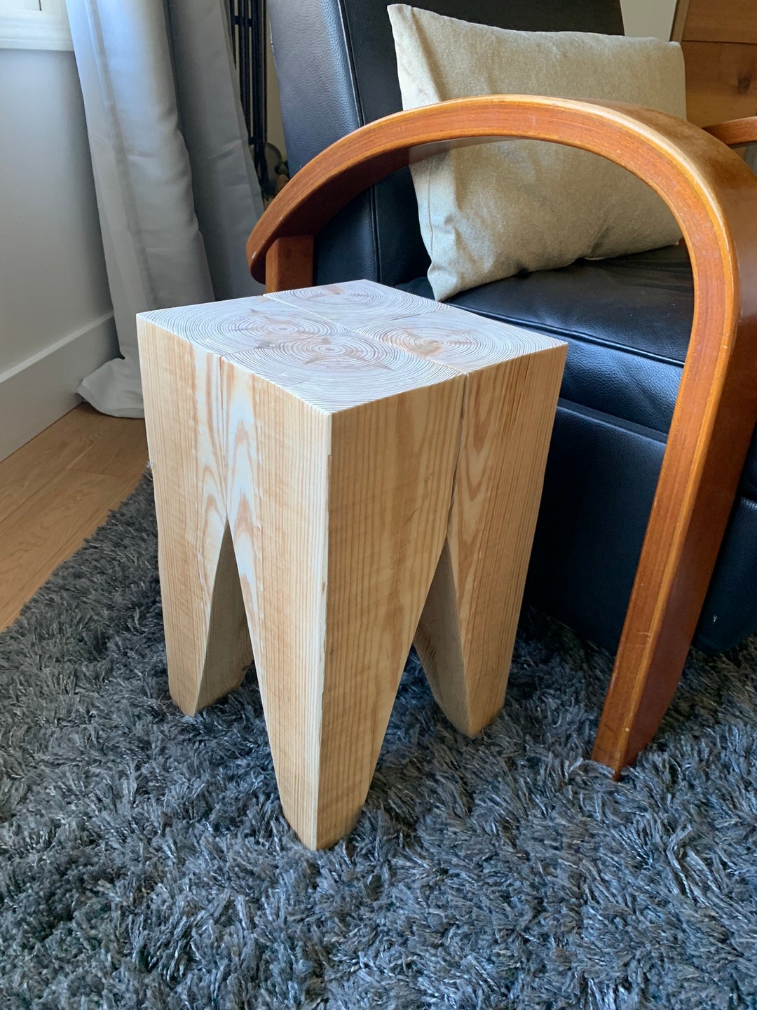 Timber Accent Table or Stool / Solid Hardwood / 18 Tall / 11.5 Wide X