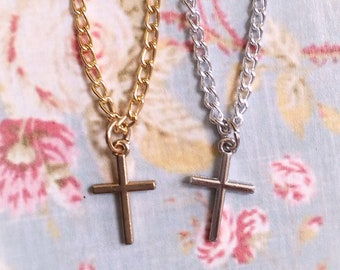 Blythe necklace / cross / silver / gold / earrings