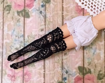 Blythe Doll Thigh High Lace Stockings / black