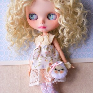 Blythe dockväska / björn / lamm / lurvig med ansikte B. White lamb purse